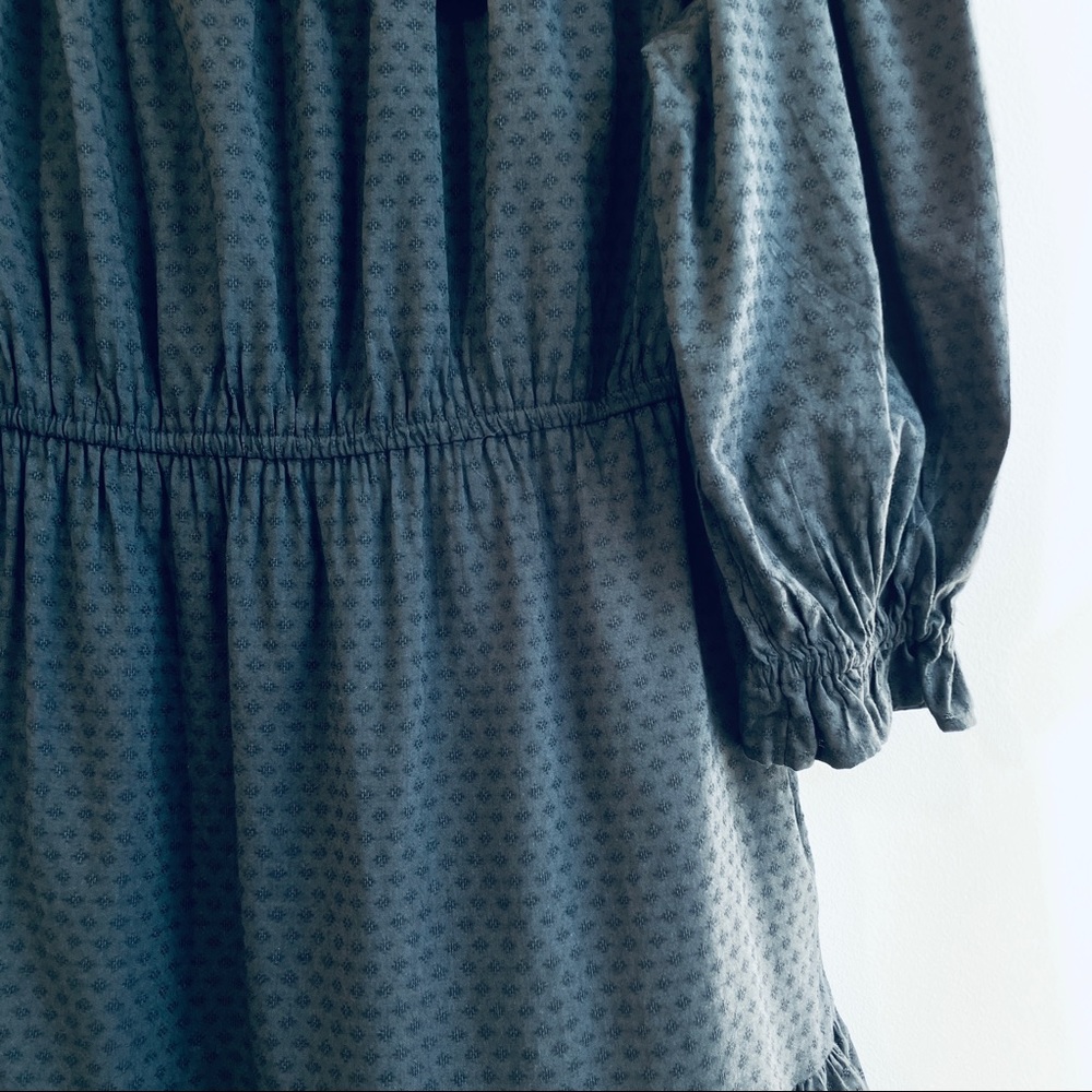Universal Thread Gray Ruffle 3/4 Length Sleeve Eyelet Dress NWT 013096956 - Picture 7 of 10